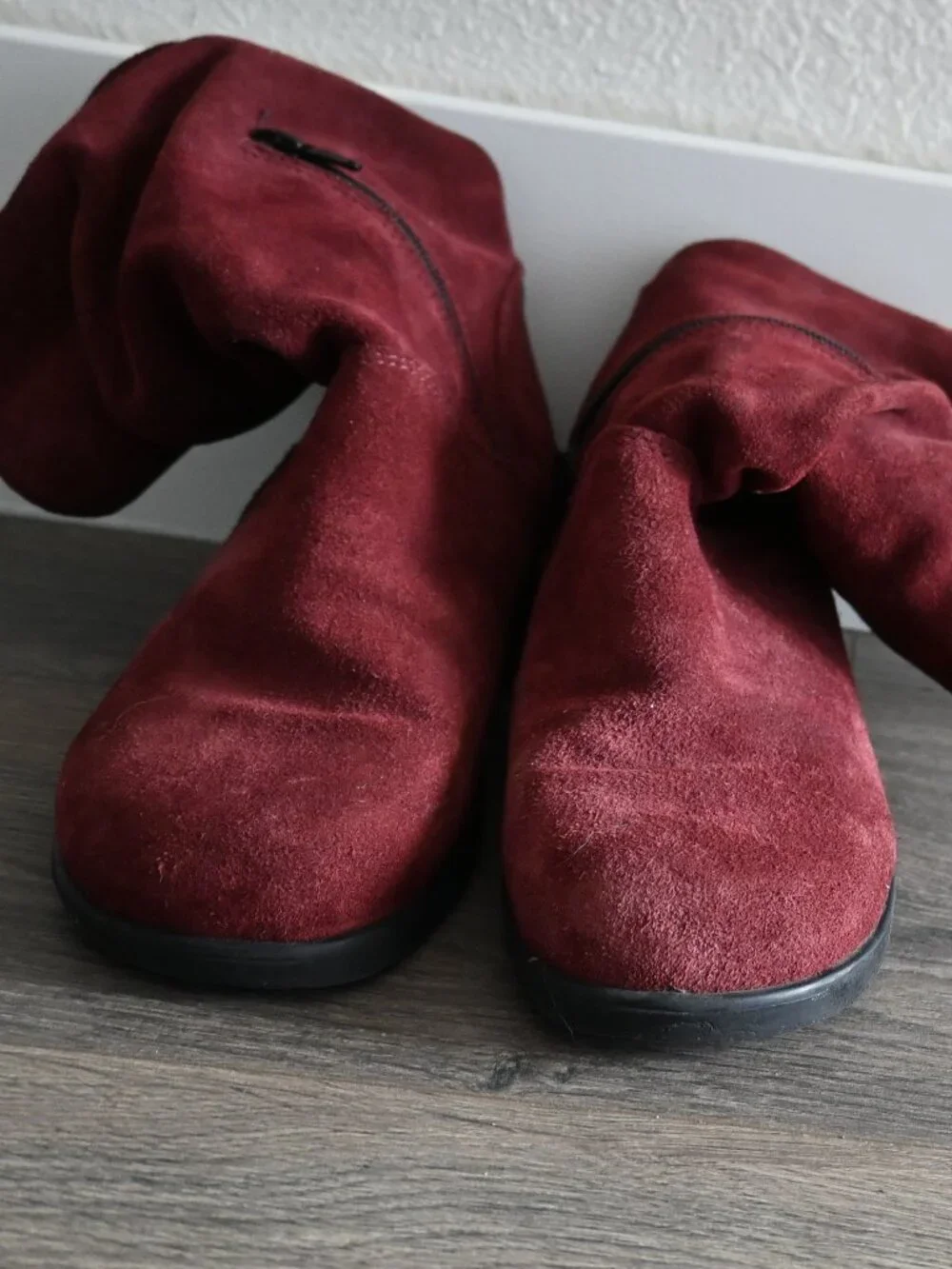 Martino Boots Chantelle 134122 7 M Suede Zip Burgundy Suede Winter Warm